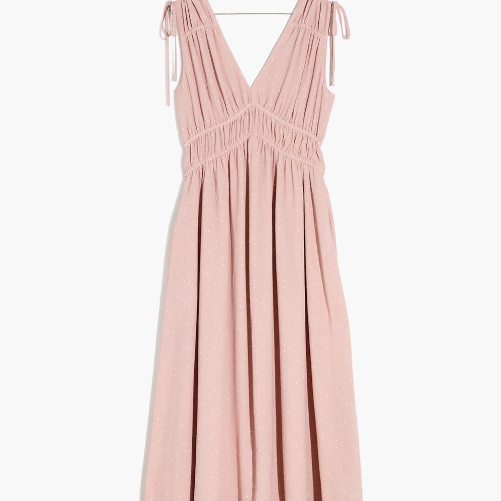 Sophia Smocked Midi Dress in Polka Dot- L (runs big)